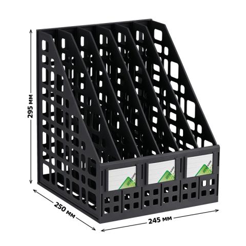 Лоток вертикальный сборный 6 отделений, черный, СТАММ ЛТ87