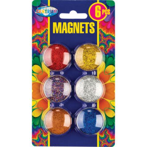 Магниты d-30 мм, 6 шт в блистере, Centrum GLITTER