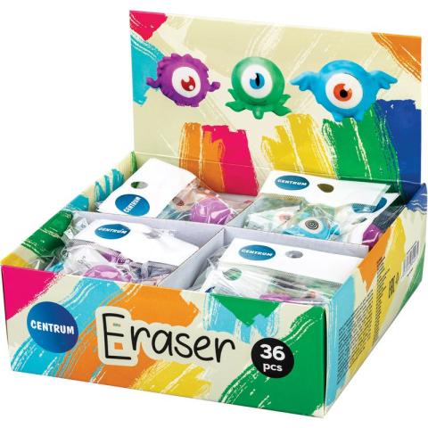 Стирательная резинка Monster 35x35x25мм, синтетический каучук, ассорти Centrum