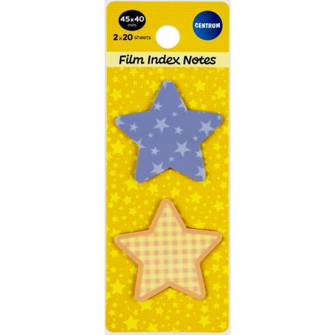 Набор клеевых закладок 45x40мм, 2цв.х 20шт, пластиковые, Centrum Stars