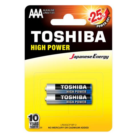 Батарейка Toshiba High Power, AAA/LR03 GCP BP-2, 2 шт