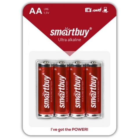 Батарейка Smartbuy Alkaline Ultra, AA LR6/4BL, 4 шт (SBBA-2A04B)