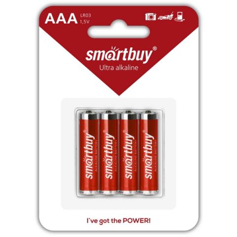 Батарейка Smartbuy Alkaline Ultra, AAA LR03/2BL, 4 шт (SBBA-3A04B)