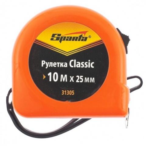 Рулетка 10м х 25мм, пластиковый корпус, SPARTA Classic