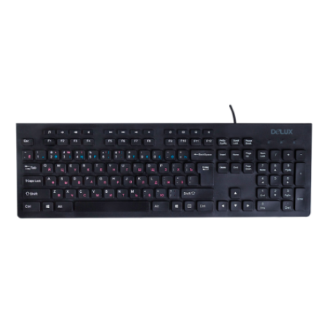 Клавиатура проводная Delux DLK-180UB, USB, черный
