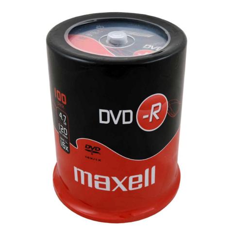 Диски записываемые DVD-R, 47 16X100S, 100 шт на шпинделе, MAXELL