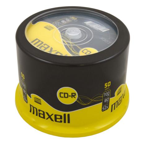 Диски записываемые CD-R, 80 50S 52X, 50 шт на шпинделе, MAXELL