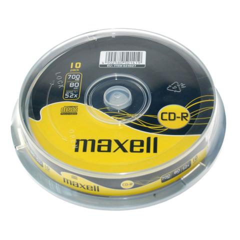 Диски перезаписываемые CD-RW, 80 4X10S, 10 шт, MAXELL