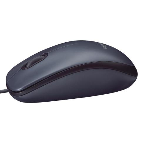 Мышь проводная Logitech M90, черный/серый (910-001793)