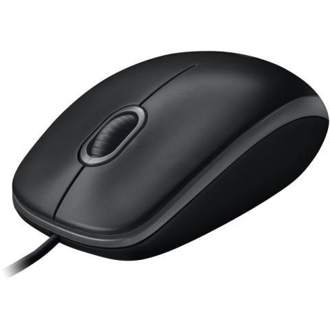Мышь проводная Logitech B100, USB, черный (910-006605)