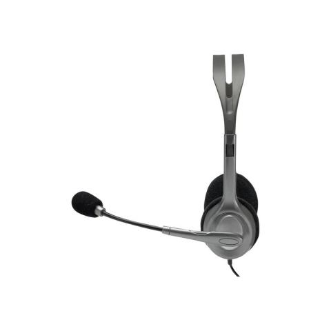 Гарнитура проводная Logitech Stereo Headset H111, miniJack 3,5 мм, серый (981-000594/981-000593)
