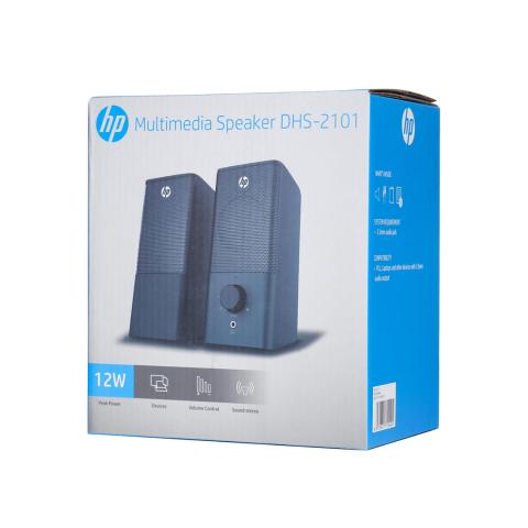 Колонки HP DHS-2101, 6Вт, USB, длина кабеля 1,5м, регулятор громкости, черный