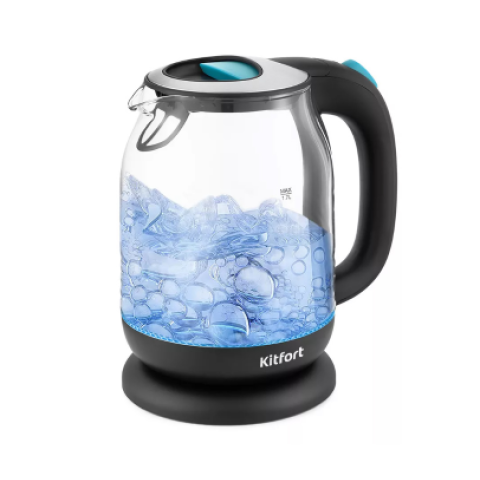 Чайник электрический Kitfort KT-654-1, 1,7л, 2200Вт, стеклянный корпус