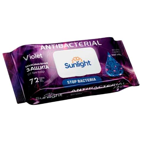 Салфетки влажные, SUNLIGHT Антибактериальные, 72 шт, SG