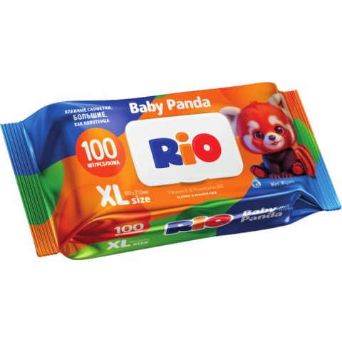 Полотенца влажные XL, RIO Baby, 100шт, 18х25 см, SG