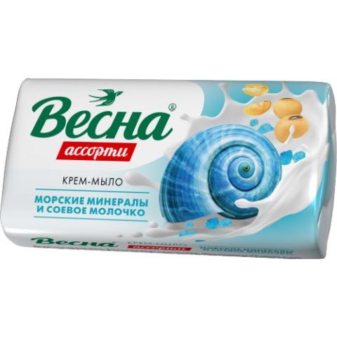 Мыло туалетное Морские минералы и Соевое молочко, 90Г, ВЕСНА