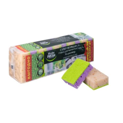 Губка для посуды, 10 шт, XL-размер 100х70х33мм, Master FRESH