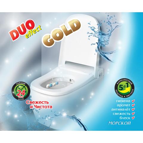 Блок подвесной для унитаза DUO EFFECT 5в1 Морской, 1 шт GOLD Master FRESH