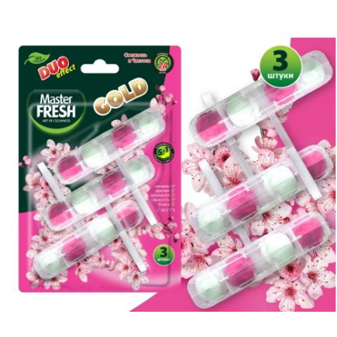 Блок подвесной для унитаза DUO EFFECT 5в1 Сакура 3шт, GOLD Master FRESH