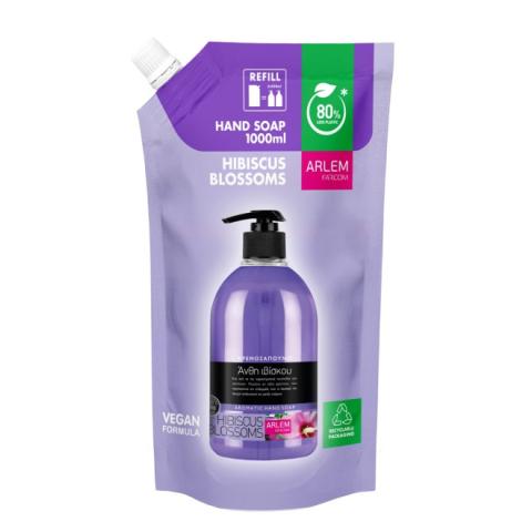Мыло жидкое Arlem Refill с цветами гибискуса, в мягкой упаковке, 1000 мл, Farcom