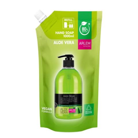 Мыло жидкое Arlem Refill Алоэ вера, в мягкой упаковке, 1000 мл, Farcom