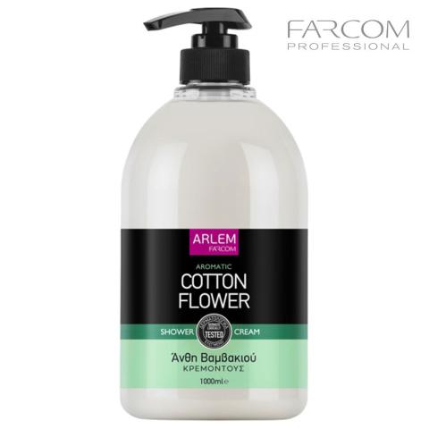 Гель для душа Farcom Arlem Цветок хлопка с дозатором, 1 л