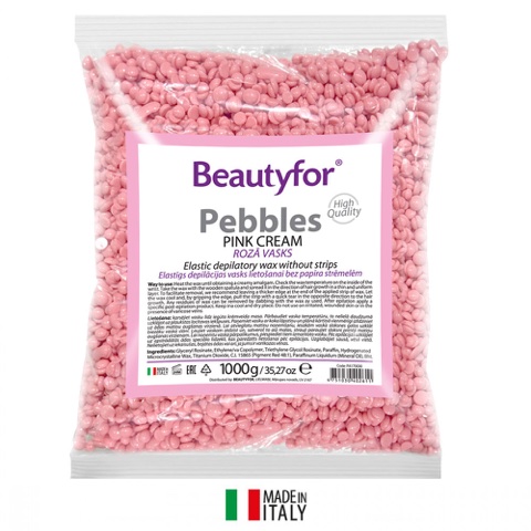 Воск пленочный Beautyfor Pebbles pink cream плотность средняя в гранулах 1000 г