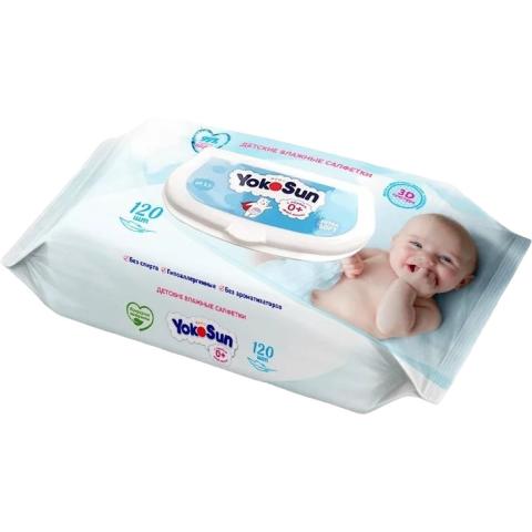 Салфетки влажные, 120 шт, детские, YokoSun