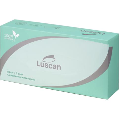 Салфетки косметические, 3 слоя, 80 шт, в коробке, Luscan