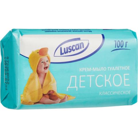 Мыло туалетное крем Luscan, классическое Детское, 100г