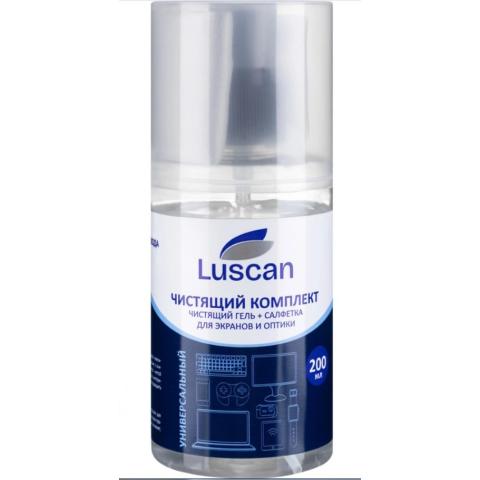 Гель для чистки мониторов, 200 мл + микрофибра 18х18 см, Luscan
