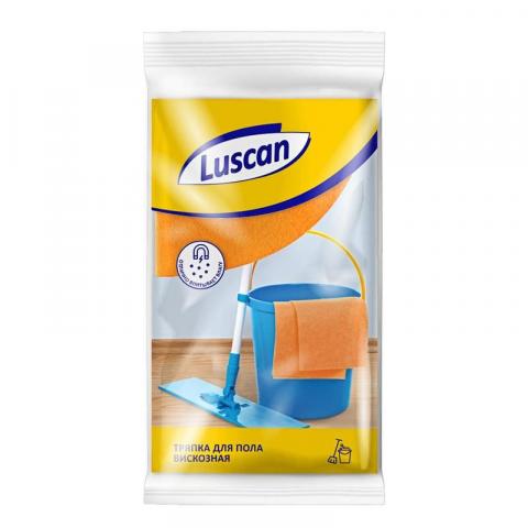 Тряпка для пола, 50х60 см, вискоза 120 гр, оранжевый, Luscan