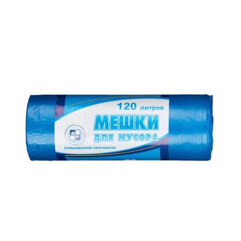 Мешки для мусора 120л, 20шт, 18мкм, 70х110см, синий, Green Pack