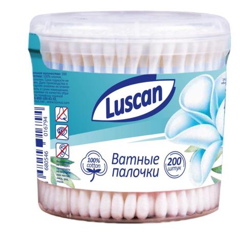 Ватные палочки 200 шт, в стакане, Luscan