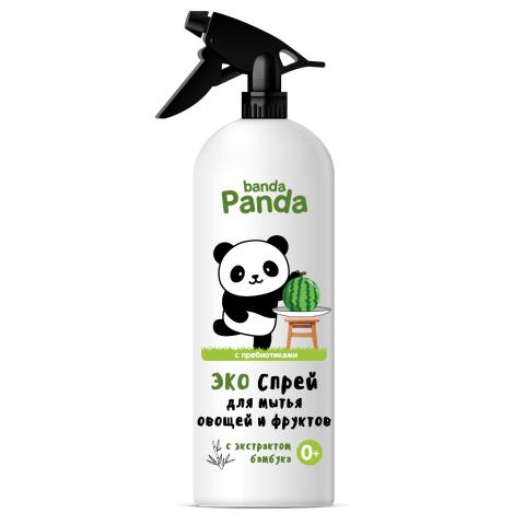 Средство для мытья овощей и фруктов с антимикробным эффектом banda Panda, спрей, 1000мл
