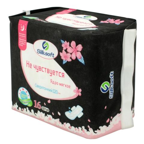 Прокладки сверхтонкие, ночные SS-YY006, 16шт, Silksoft