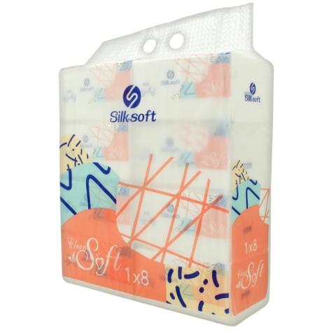 Бумажные салфетки вытяжные SS-CZ008, 4сл, 100л, 8шт Silksoft