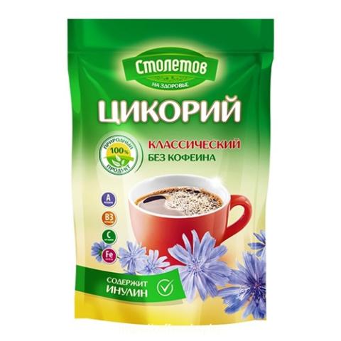 Напиток кофейный растворимый Цикорий Классический, 100г, зиплок, Столетов