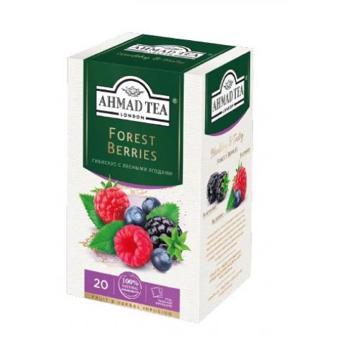 Чай травяной Ahmad Forest Berries со вкусом и ароматом лесных ягод, 20х2г, в пакетиках с ярлычками