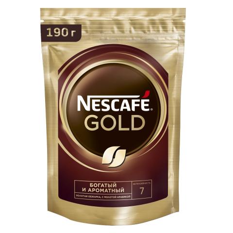 Кофе растворимый Nescafe Gold, 190г, пакет