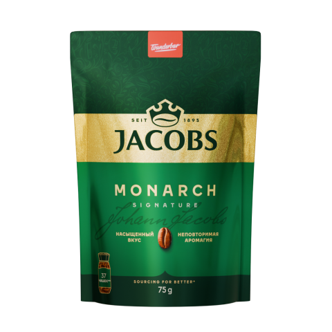 Кофе растворимый Jacobs Monarch, 75г, вакуумная упаковка