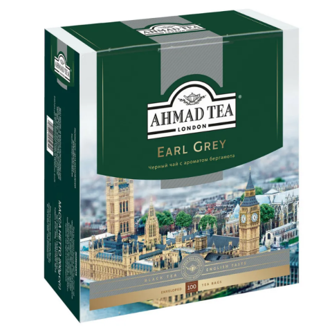 Чай черный Ahmad Earl Grey со вкусом и ароматом бергамота, 100х2г, в конвертах из фольги