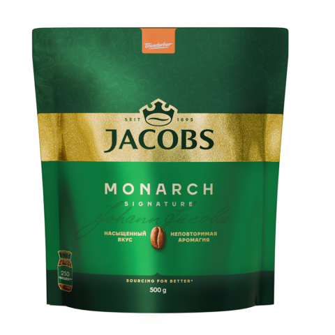 Кофе растворимый Jacobs Monarch, 500г, вакуумная упаковка