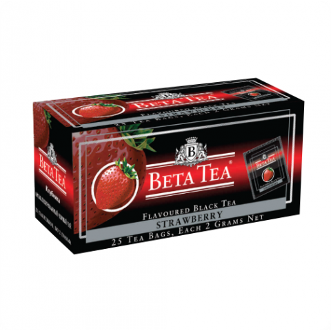 Чай черный Beta Tea Strawberry Клубника, 25х2г, пакетированный