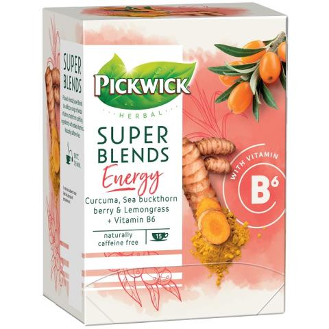 Чай травяной Pickwick Super Blend Energy с витамином B6, пакетированный, 15 пак.