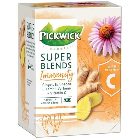 Чай травяной Pickwick Super Blend Immunity с витамином C, пакетированный, 15 пак.