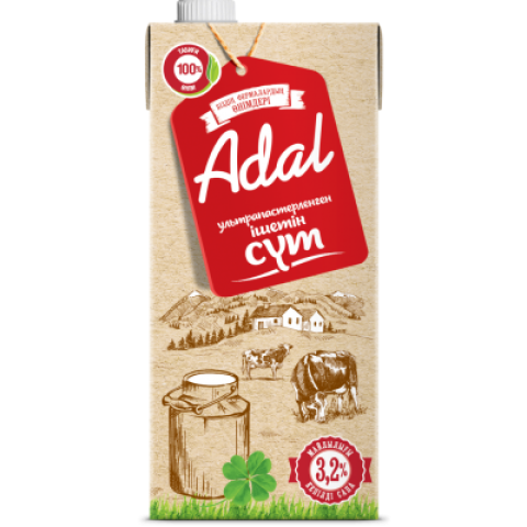 Молоко Adal "Продукты наших ферм" 3,2% жирности, ТВА, 925мл