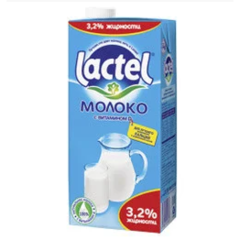 Молоко Lactel 3,2% жирности, 1л