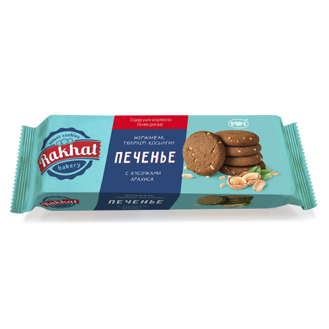 Печенье Рахат Bakery с кусочками арахиса, в пачке, 155г