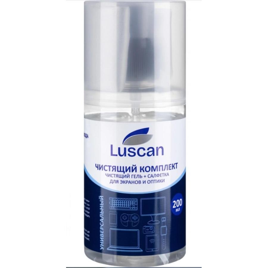 Гель для чистки мониторов, 200 мл + микрофибра 18х18 см, Luscan